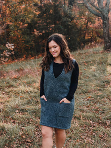 Gray chunky sweater dress