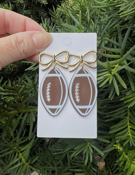 Football Bow Earrings