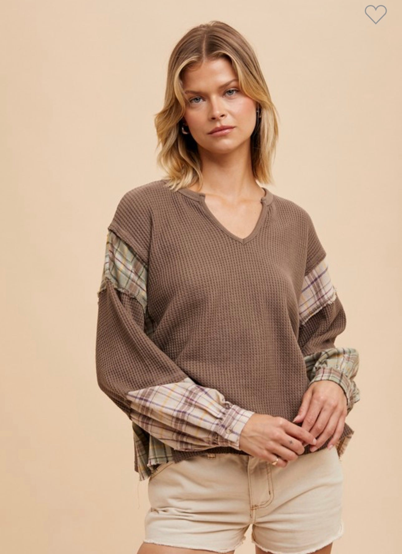 Mocha Flannel Date Night Top