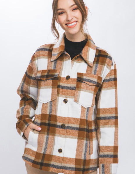 Clay Plaid Shacket