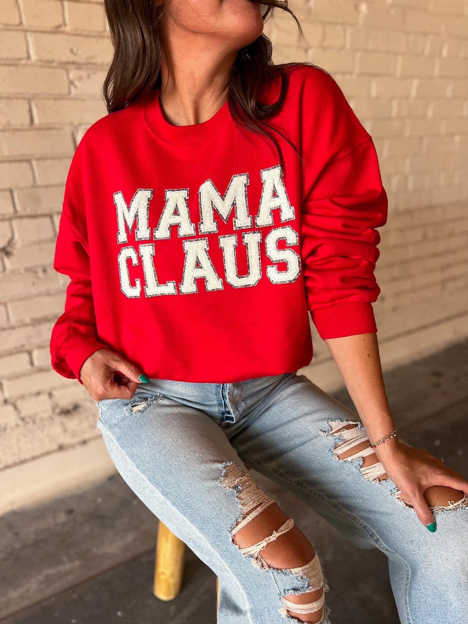 red mama claus crewneck