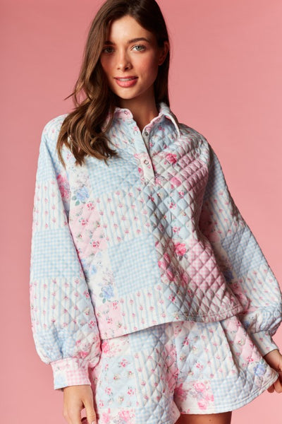 Pastel Patchwork Quilted Set