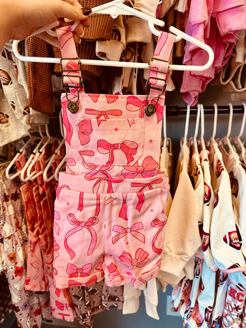 Girly Bow Overalls