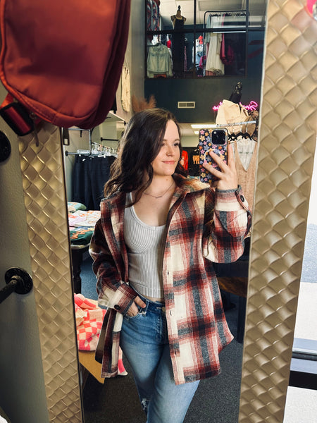 Rust Plaid Shacket