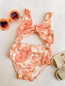 Pink Floral One Piece Swimsuit