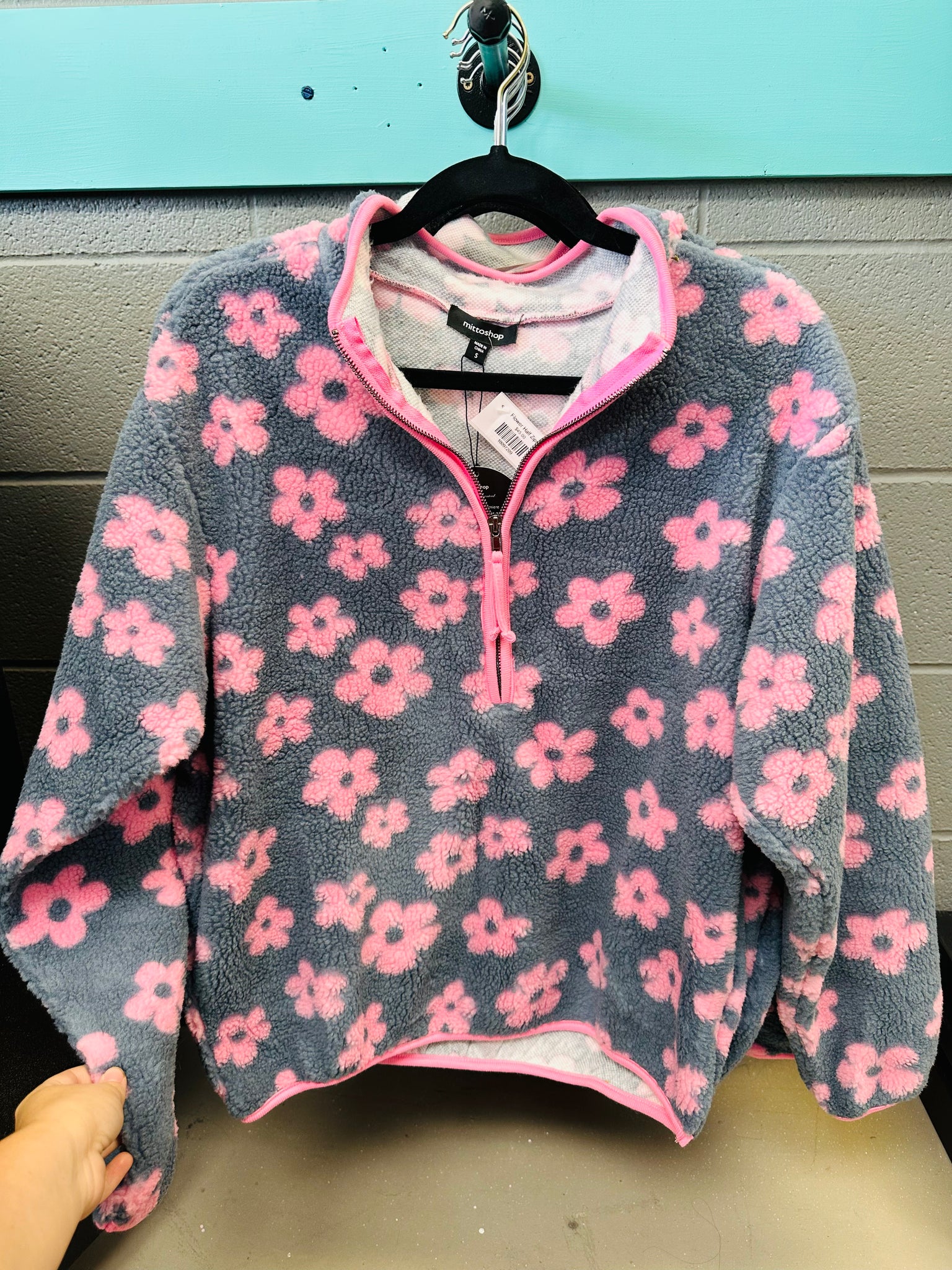 Pink Daisy Half Zip