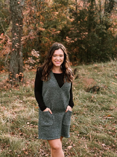 Gray chunky sweater dress