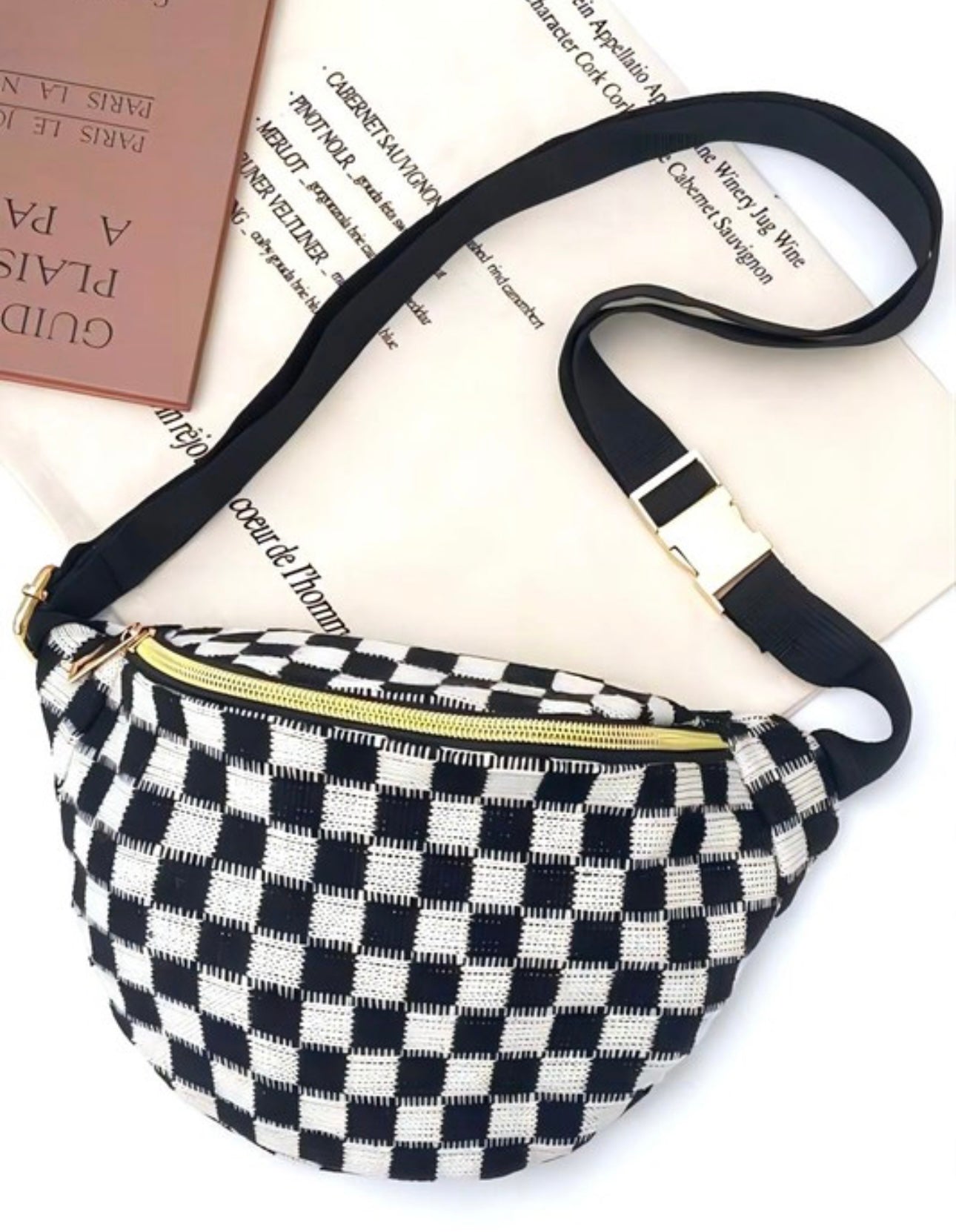 B&W Checkered Bum Bag