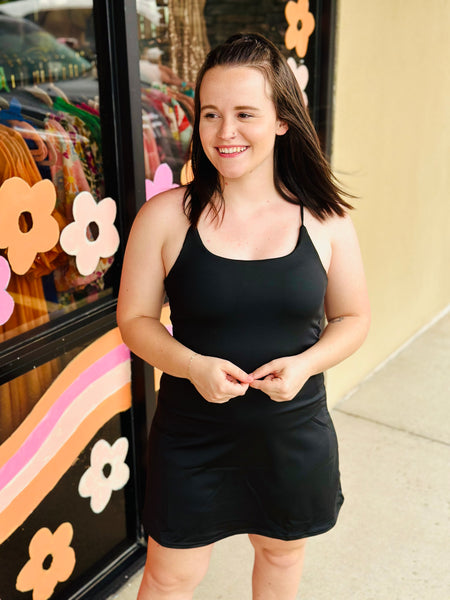 Black Sporty Tennis Dress