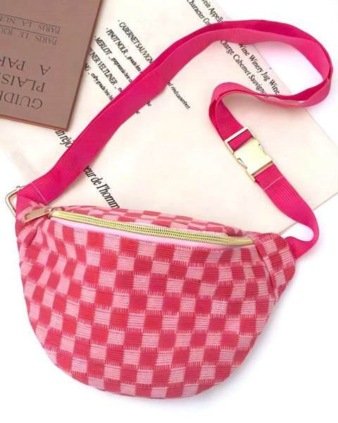 Pink Checkered Bum Bag