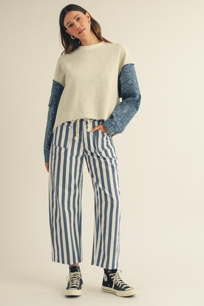 By The Sea Navy Stripe Pants