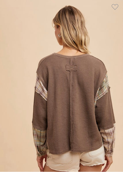 Mocha Flannel Date Night Top