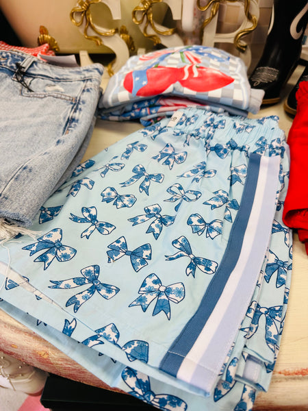 Blue Bow Boxer Shorts