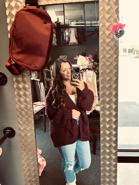 Maroon Cozy Cardigan