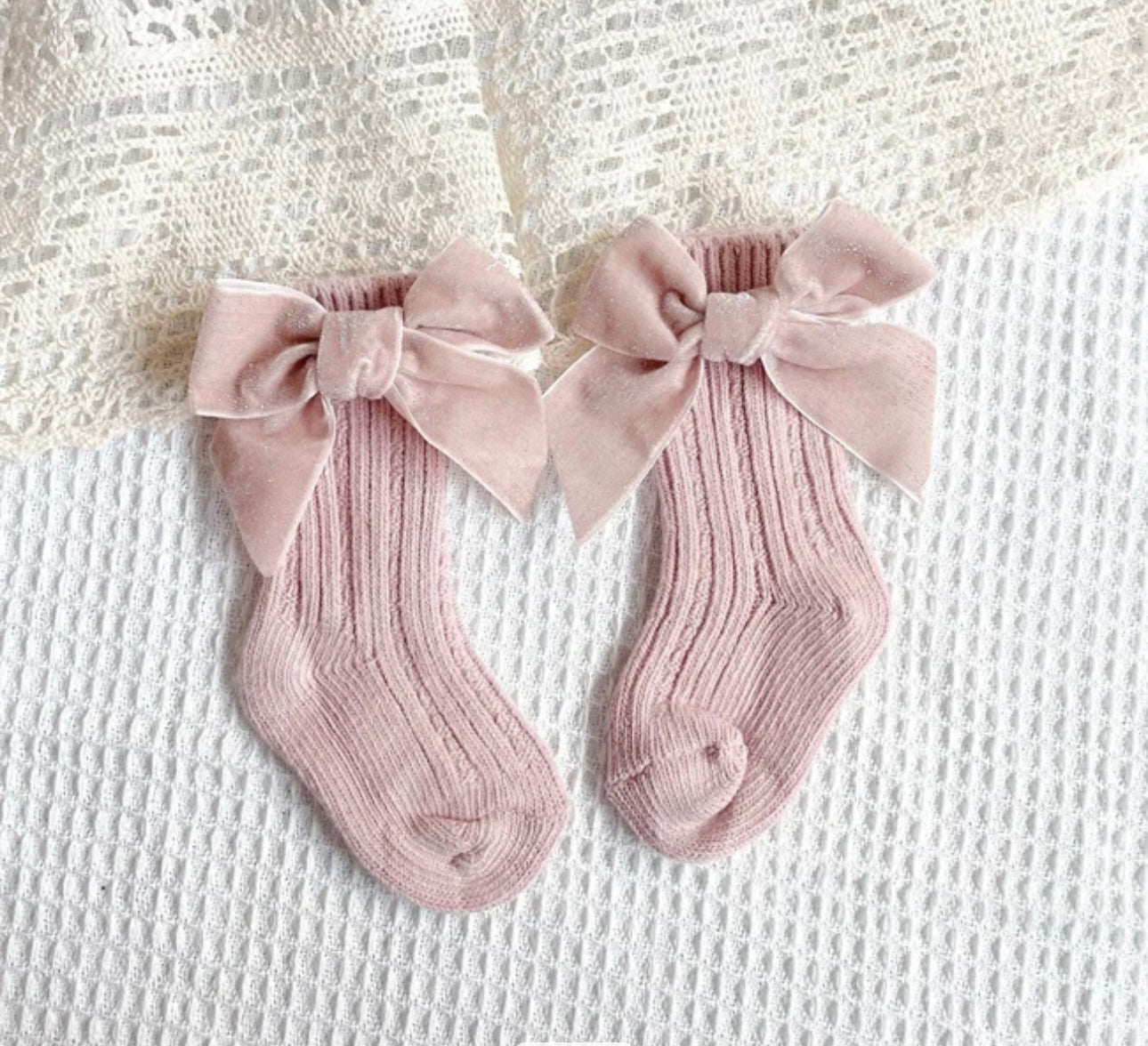 Pink Bow Socks