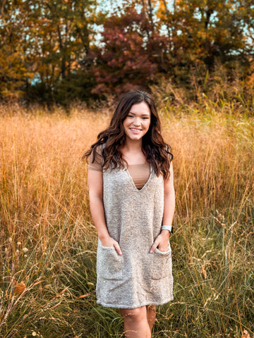 Oatmeal chunky sweater dress