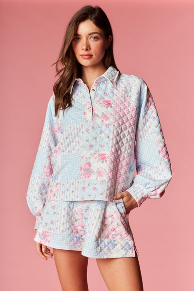 Pastel Patchwork Quilted Set