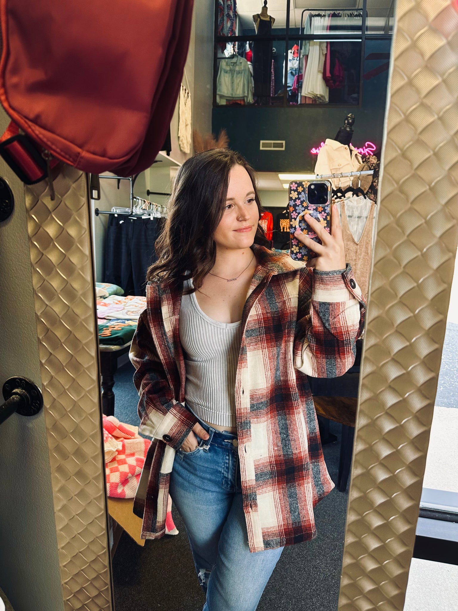 Rust Plaid Shacket