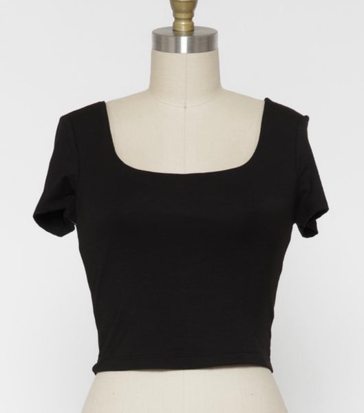 Basic Black Short Sleeve Top