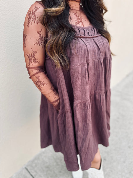 Brown Lace Mesh Top