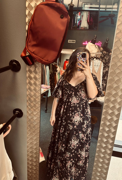 Black floral dress