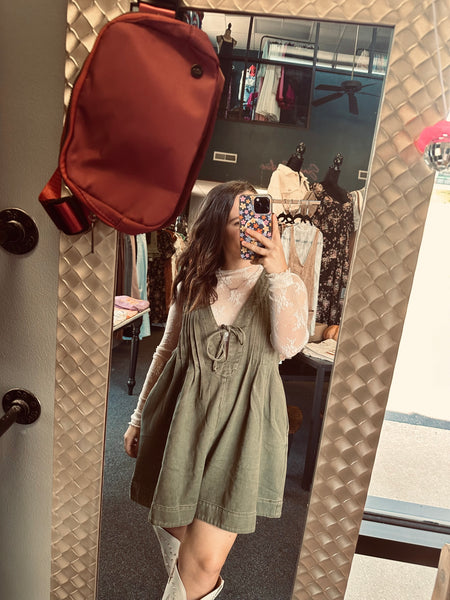 Olive Denim Romper