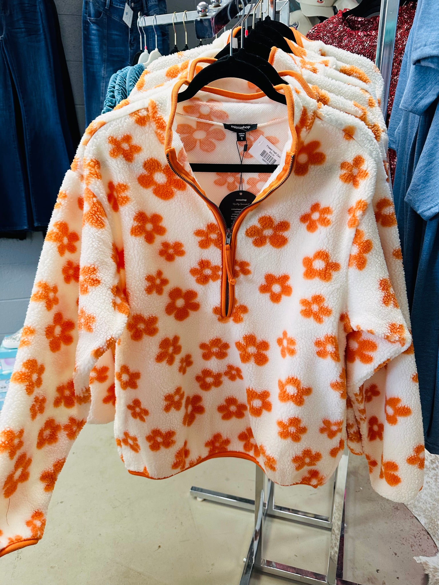 Orange Daisy Half Zip