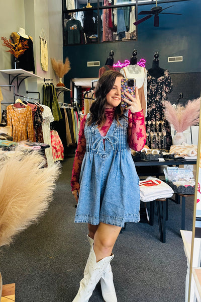 Viral Denim Romper - Acid Wash