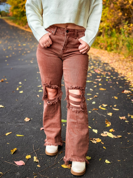 Autumn Pumpkin Risen Jeans