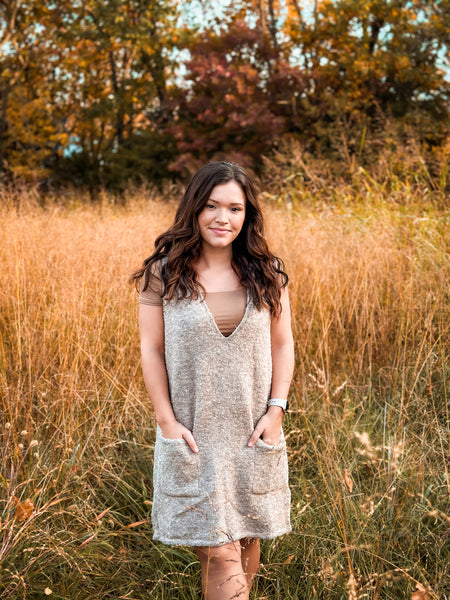 Oatmeal chunky sweater dress