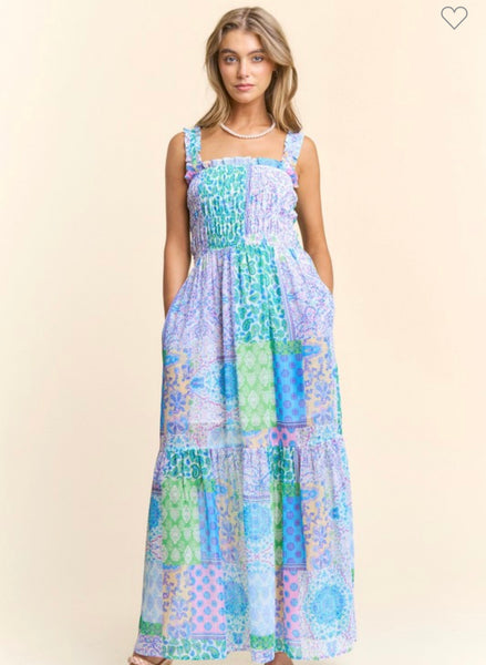 Watercolor Patchwork Maxi