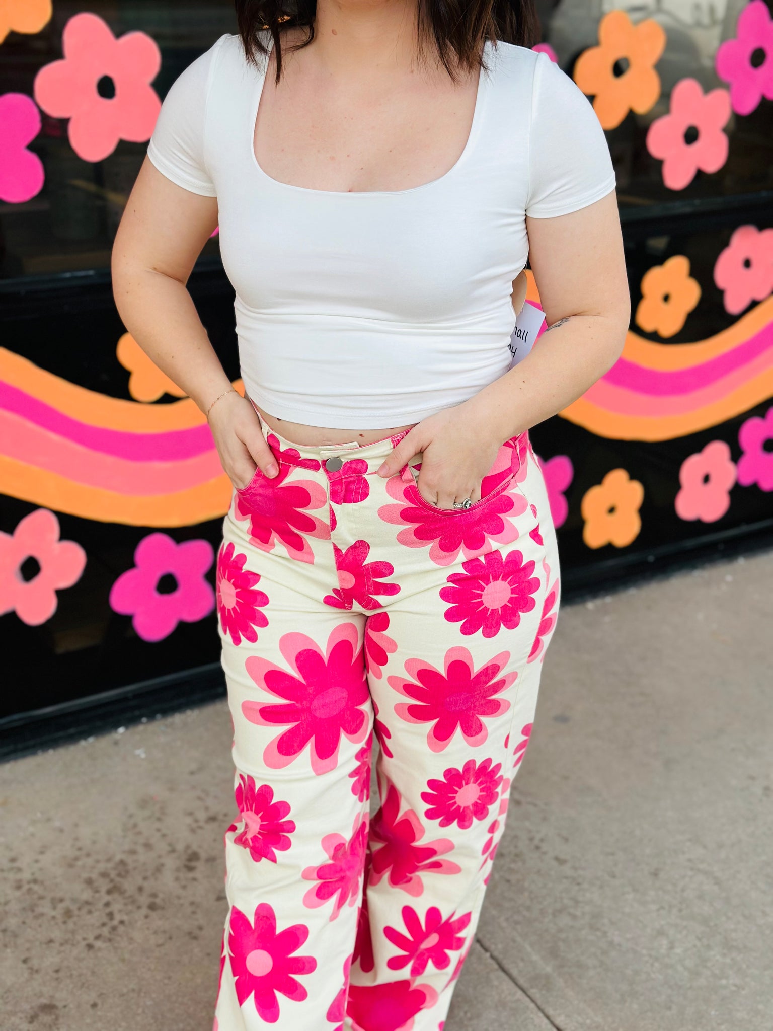 Double Lined White Crop Tee