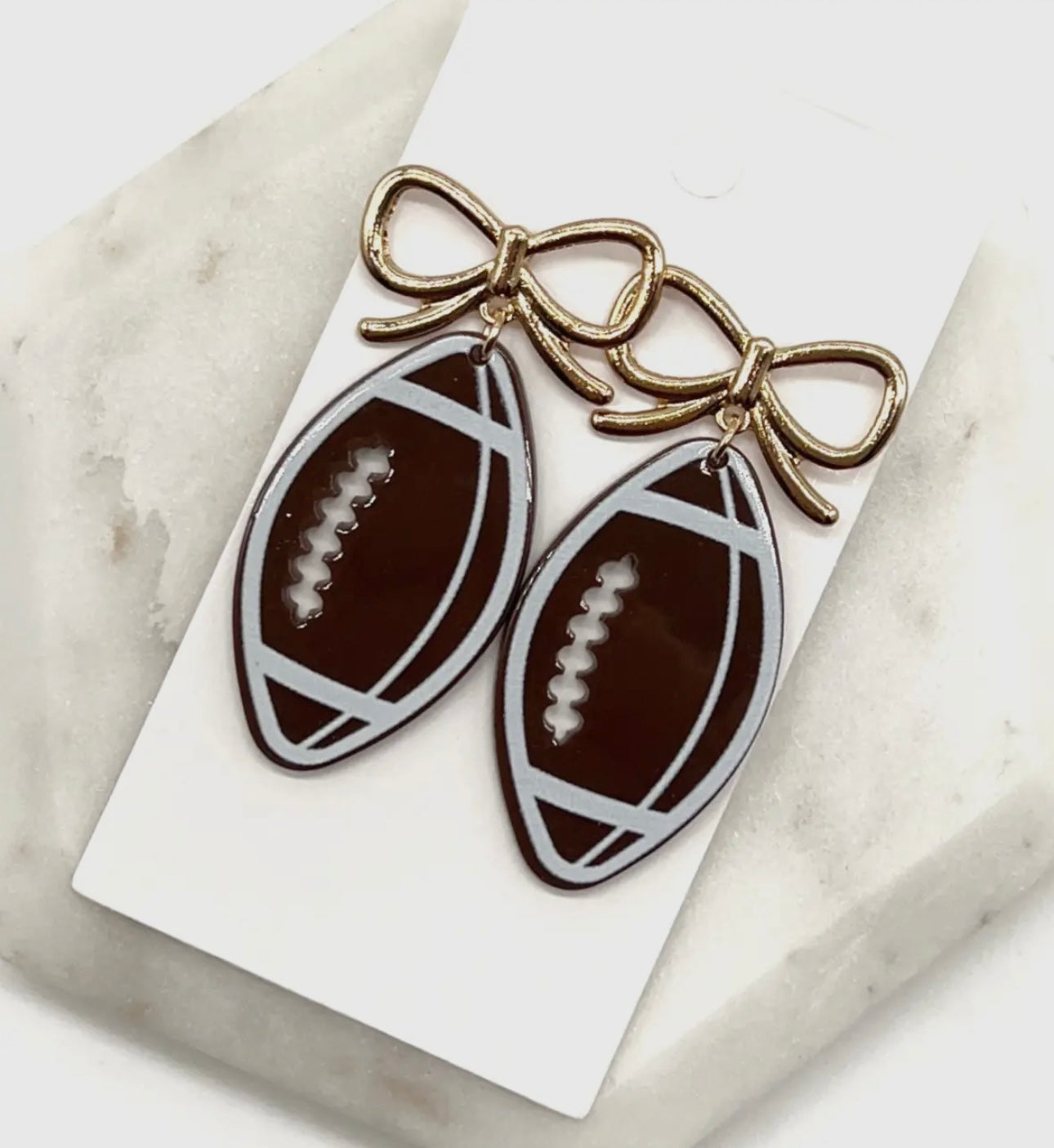 Football Bow Earrings