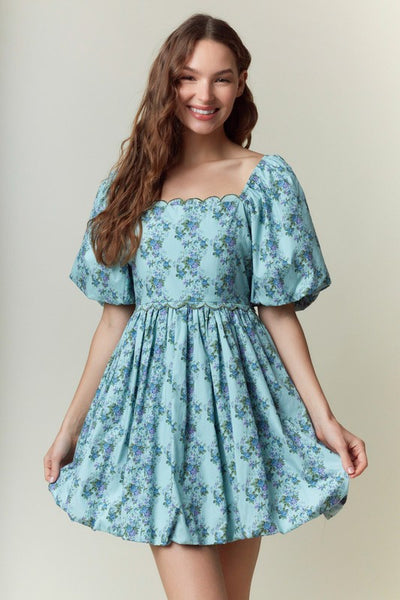 Emerald & Olive Scalloped Dress