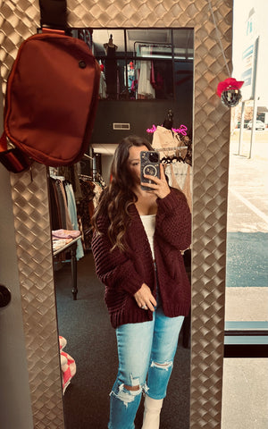 Maroon Cozy Cardigan