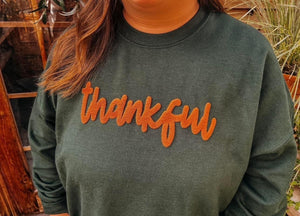 Thankful Forrest Green Crewneck