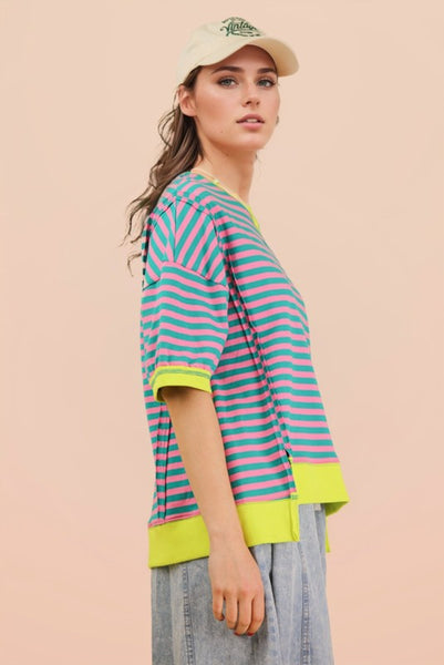 Seafoam Stripe Top