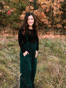 Hunter Green Autumn Vibes Jumpsuit