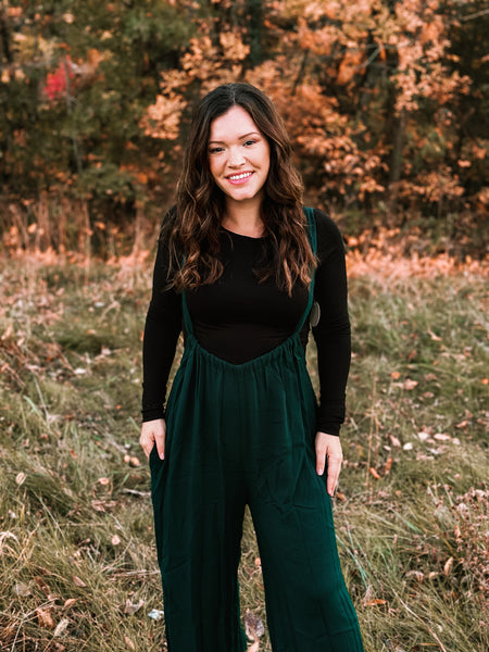 Hunter Green Autumn Vibes Jumpsuit